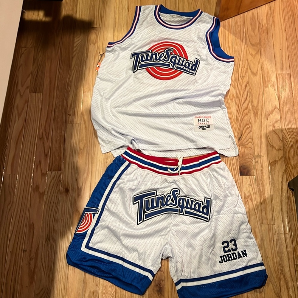 Micheal Jordan Tune Squad Jersey and shorts